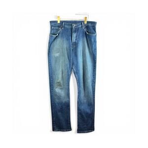 Wrangler Relaxed Fit Jeans 36x34 Medium Dark Wash Straight Leg
